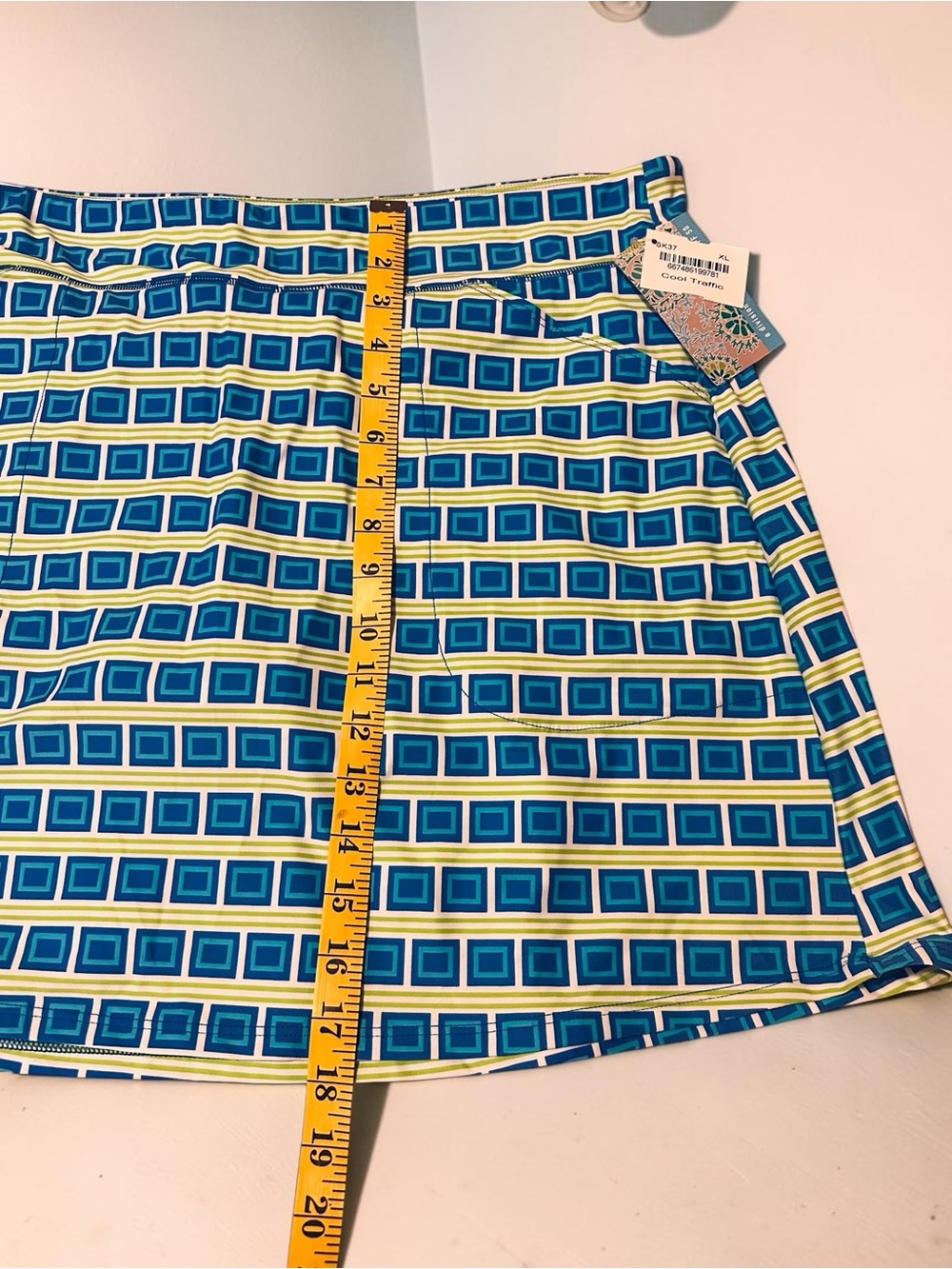 Southwind Apparel UPF 50 Golf Skort Blue Geometric Print XL NWT Made in USA - Picture 9 of 12